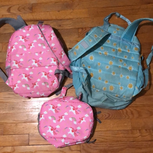 Backpack/lunchbox bundle: pink unicorn backpack and lunchbox, sunflower backpack - Picture 3 of 17